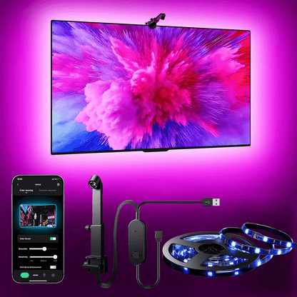 Smart RGBIC LED Strip Light with Music Sync and App Control for TV and Gaming