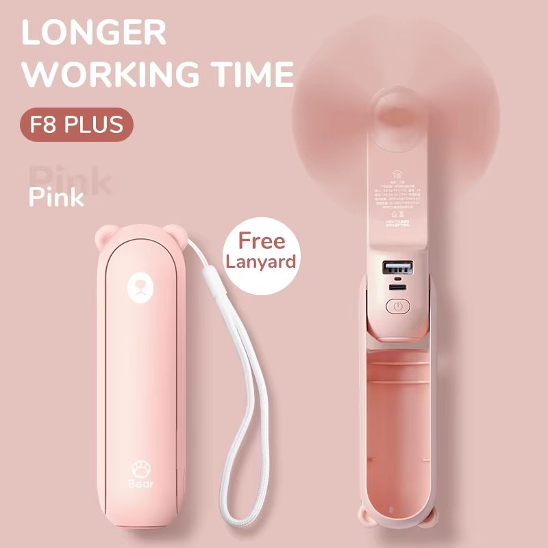 JISULIFE 3in1 Portable Handheld Fan With Power Bank And Flashlight 4500mAh USB Rechargeable 10