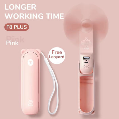 JISULIFE 3in1 Portable Handheld Fan With Power Bank And Flashlight 4500mAh USB Rechargeable 10