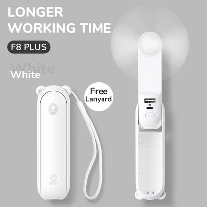 JISULIFE 3in1 Portable Handheld Fan With Power Bank And Flashlight 4500mAh USB Rechargeable 7