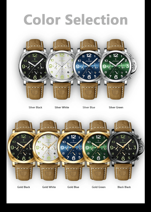 Luxury Military Watch For Men Waterproof Quartz Sports Timepiece With Leather Strap 2
