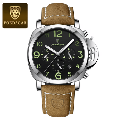 Luxury Military Watch For Men Waterproof Quartz Sports Timepiece With Leather Strap 4