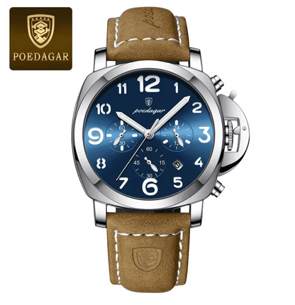 Luxury Military Watch For Men Waterproof Quartz Sports Timepiece With Leather Strap 5