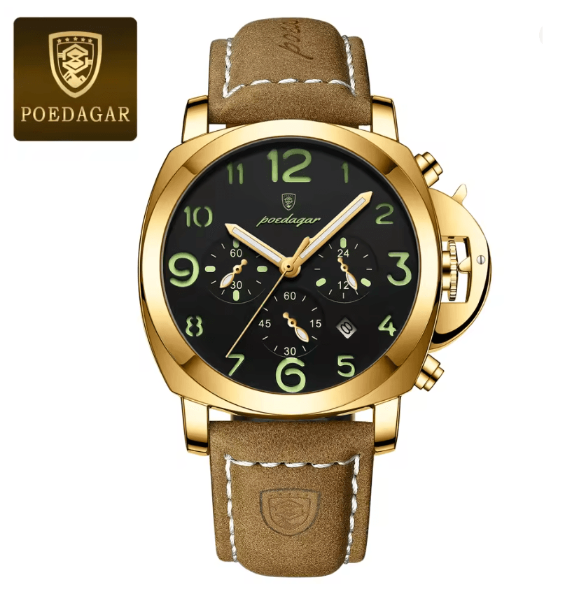 Luxury Military Watch For Men Waterproof Quartz Sports Timepiece With Leather Strap 7