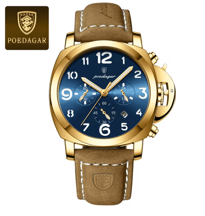 Luxury Military Watch For Men Waterproof Quartz Sports Timepiece With Leather Strap 8