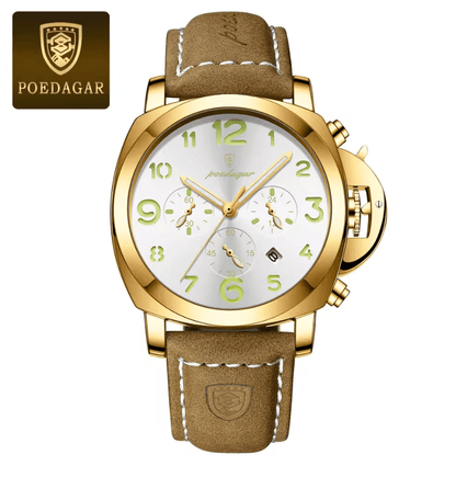 Luxury Military Watch For Men Waterproof Quartz Sports Timepiece With Leather Strap 10