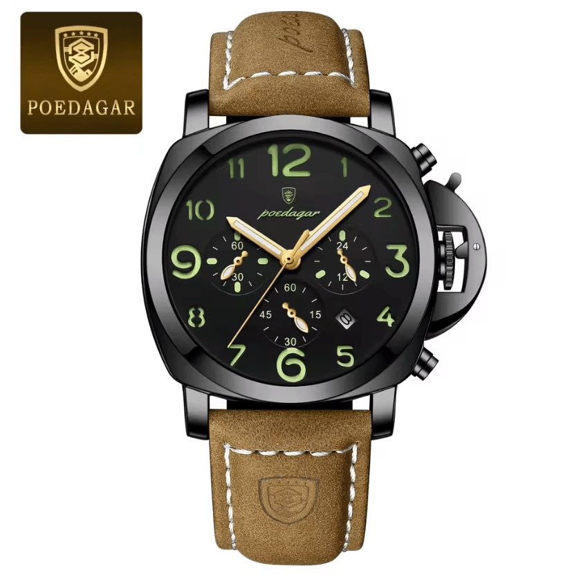 Luxury Military Watch For Men Waterproof Quartz Sports Timepiece With Leather Strap 11