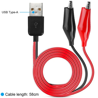 Premium Alligator Clip to USB Cable, 3.5A Copper Test Leads for Circuit & Power Supply Testing