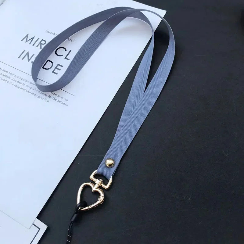 Universal Cell Phone Crossbody Lanyard Strap Adjustable, Metal Heart Phone Strap Neck, Anti Lost Hanging Rope