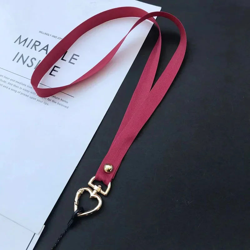 Universal Cell Phone Crossbody Lanyard Strap Adjustable, Metal Heart Phone Strap Neck, Anti Lost Hanging Rope