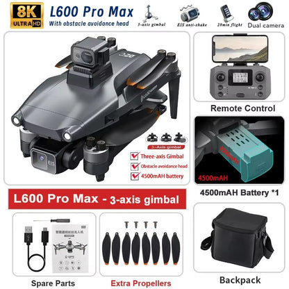 L600 PRO MAX 2025 GPS Drone With 4K Dual Camera  3Axis Gimbal 7
