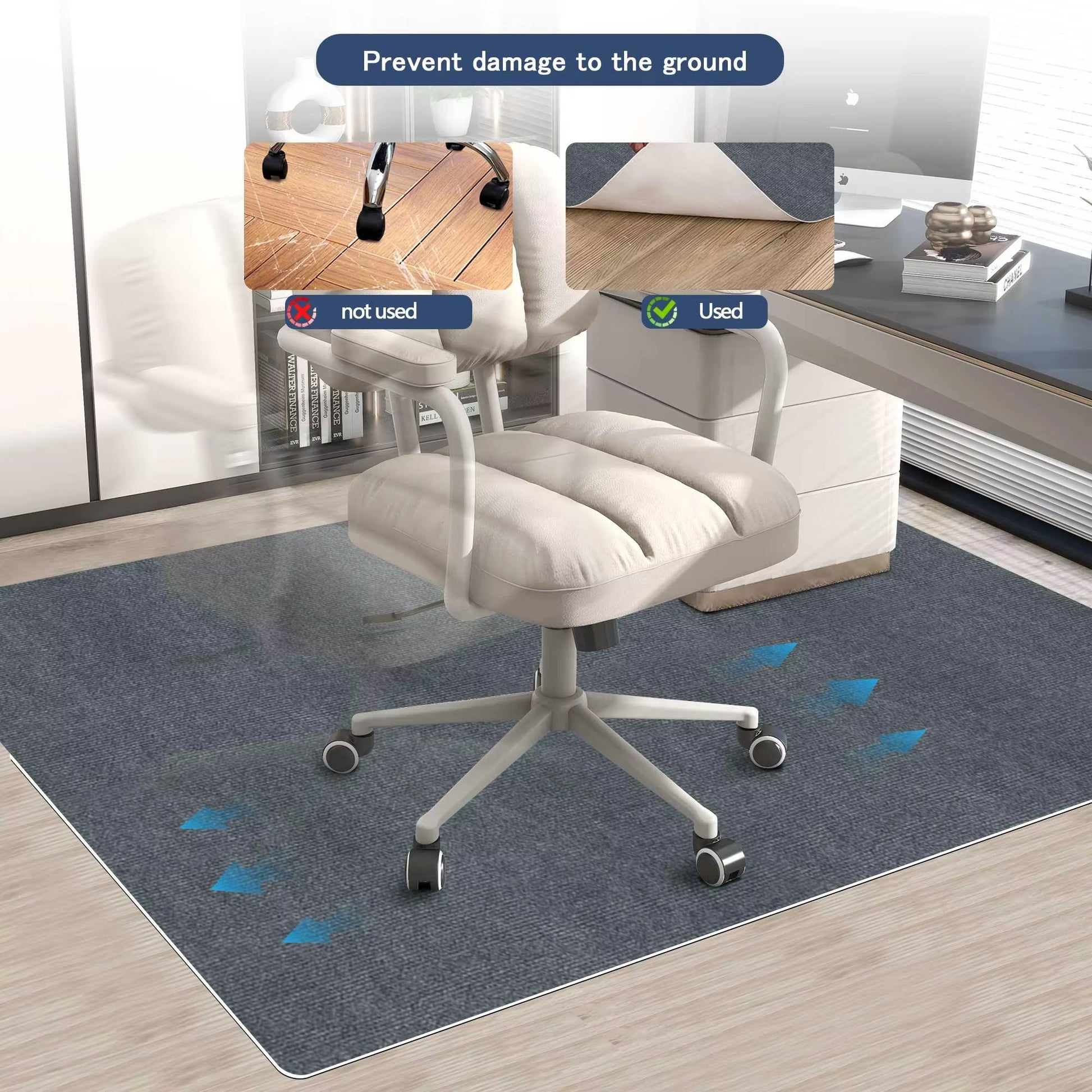 Keilymat 90x120cm Office Chair Mat  Hardwood Floor Protector For Gaming  Work 3