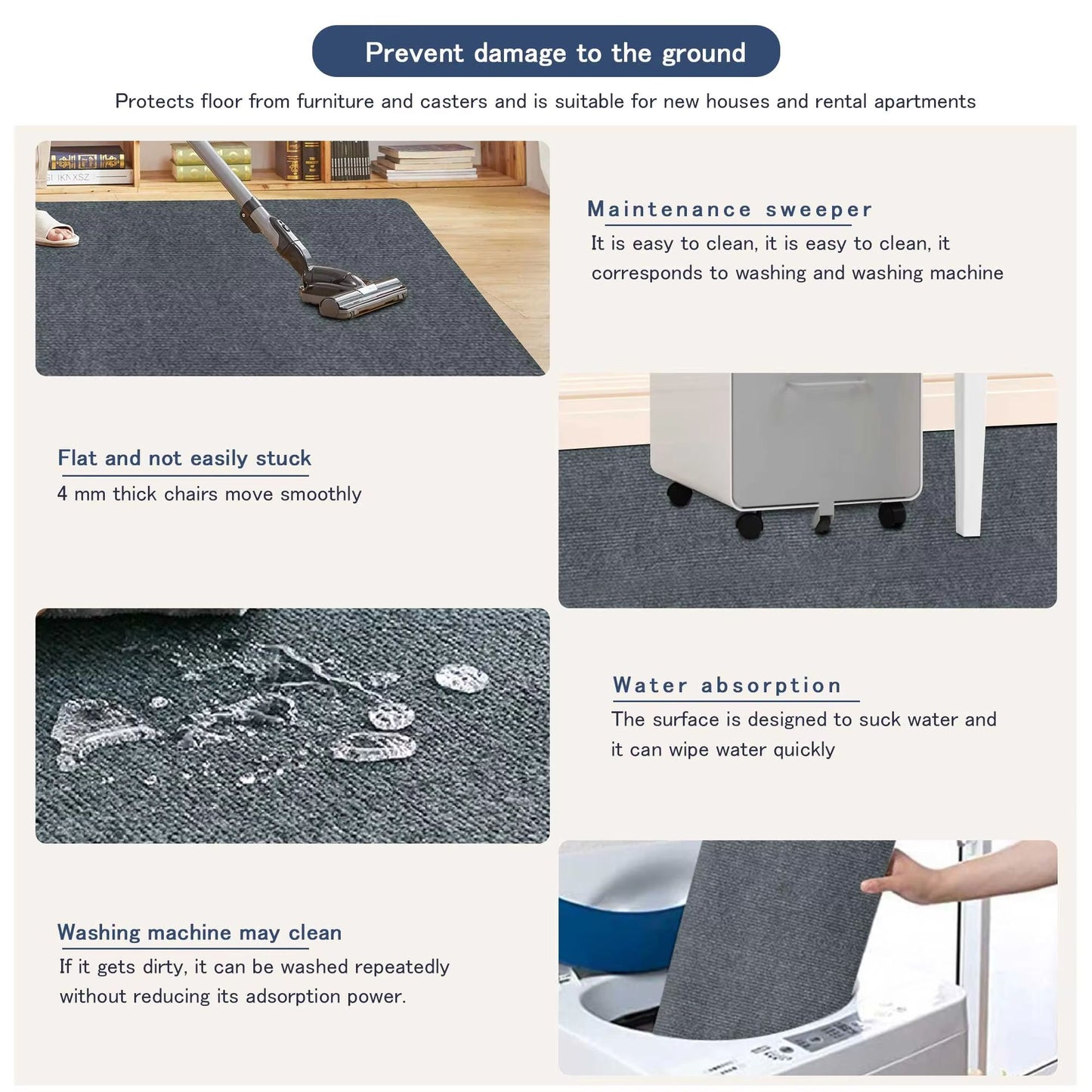 Keilymat 90x120cm Office Chair Mat  Hardwood Floor Protector For Gaming  Work 4