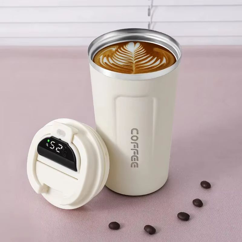 450ml Smart Display Thermos Bottle  Stainless Steel Vacuum Thermal Mug 12