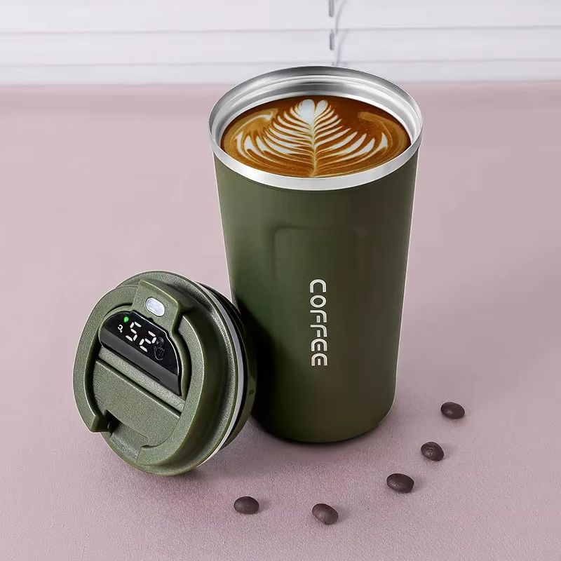 450ml Smart Display Thermos Bottle  Stainless Steel Vacuum Thermal Mug 15
