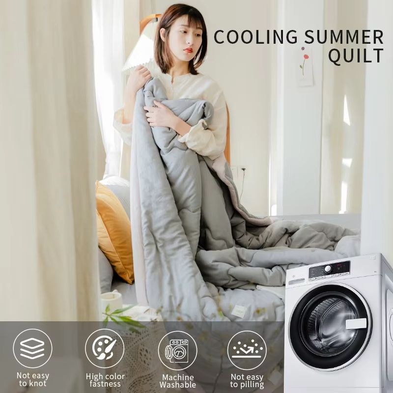 2025 Japanese Polyester Cotton Quilted Summer Quilt  Lightweight  SkinFriendly 2