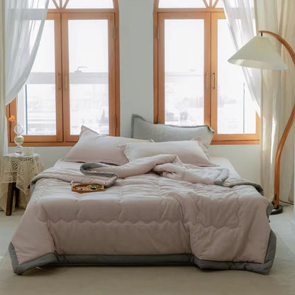 2025 Japanese Polyester Cotton Quilted Summer Quilt  Lightweight  SkinFriendly 6