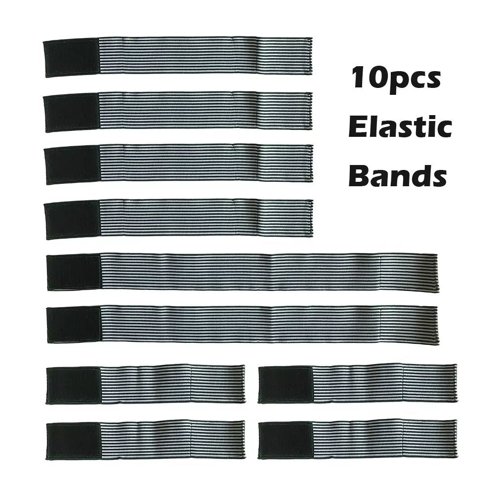 10pcs Microcurrent Conductive Silicone Electrode Pads With Adjustable Elastic Bands For EMS 2