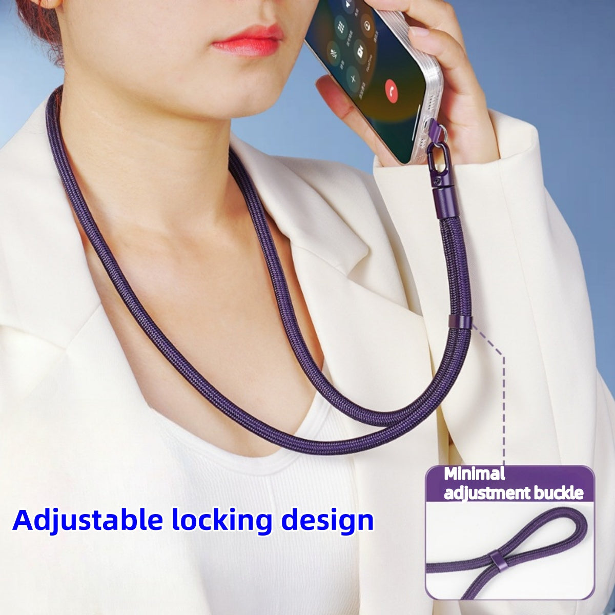 Upgraded Anti-Drop Universal Phone Lanyard with Clip, 360 Rotation Adjustable Neck Strap, Crossbody Holder for All Phone
