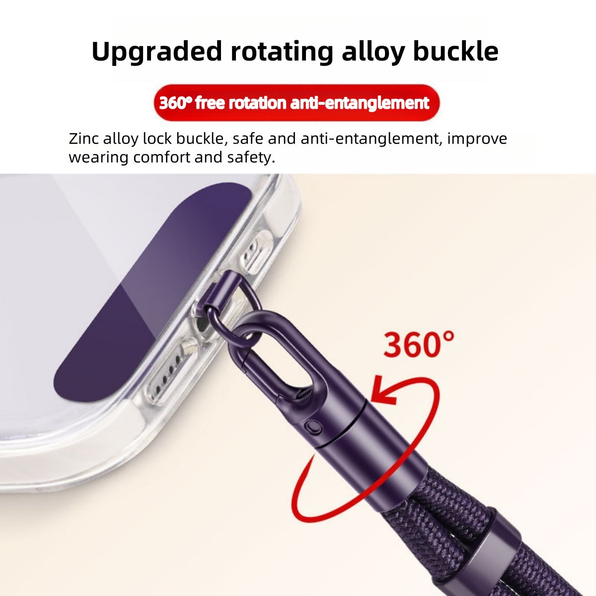 Upgraded Anti-Drop Universal Phone Lanyard with Clip, 360 Rotation Adjustable Neck Strap, Crossbody Holder for All Phone
