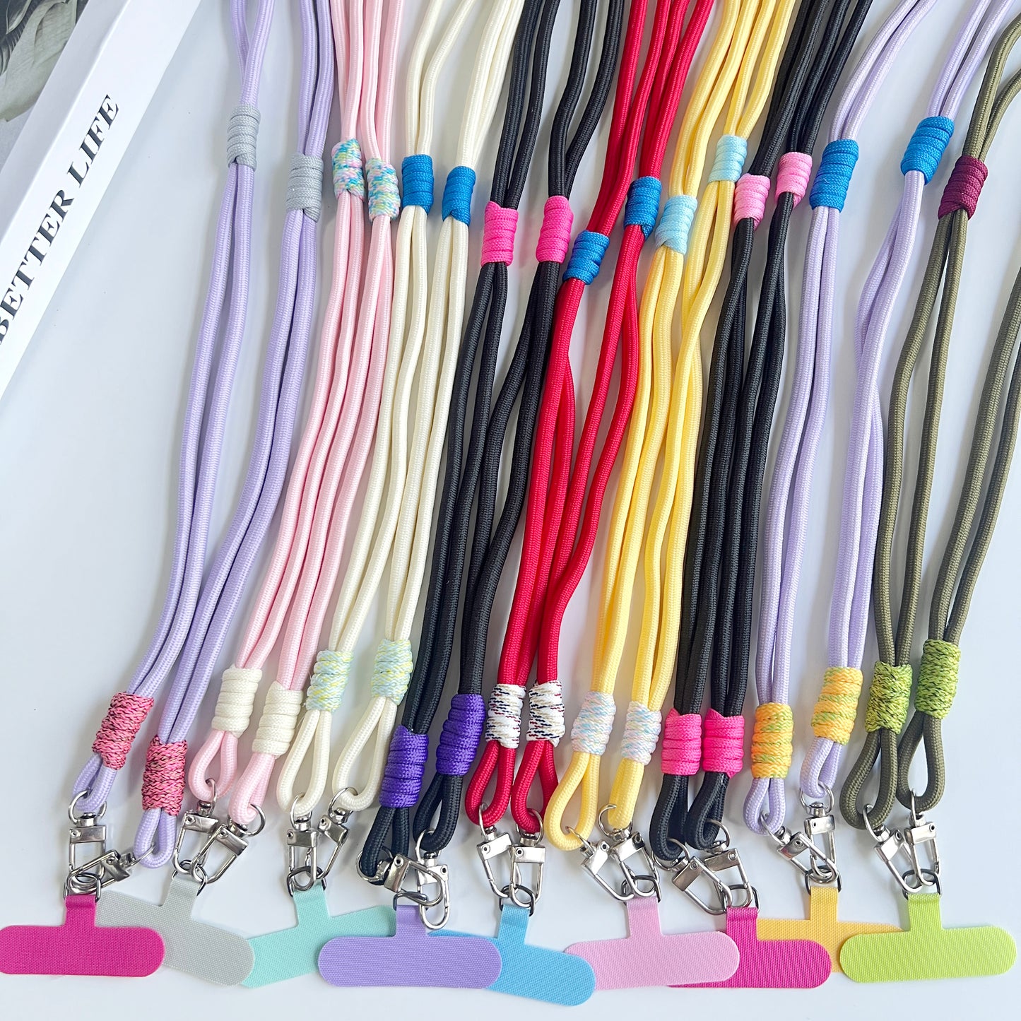 Double Color Personalized Mobile Phone Universal Lanyard, Long Rope Shoulder Strap, Trendy Fashion Safety Neck Rope