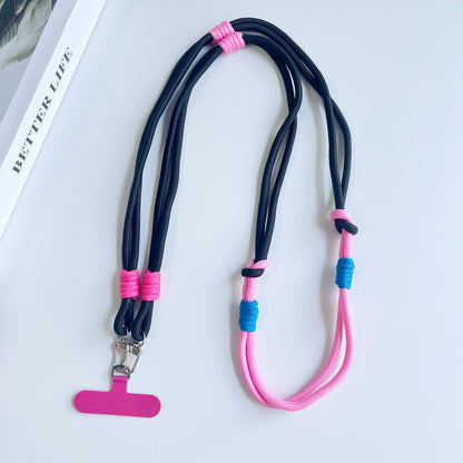 Double Color Personalized Mobile Phone Universal Lanyard, Long Rope Shoulder Strap, Trendy Fashion Safety Neck Rope