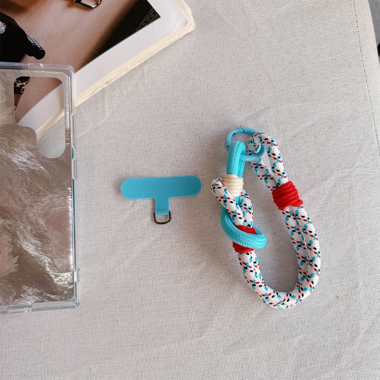 Braided Fashion Dopamine Phone Lanyard, Handwoven Short Wrist Strap, Anti-lost Hanging Cord Phone Charm Accessories