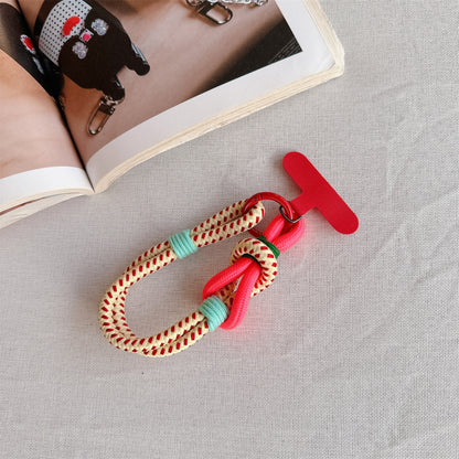 Braided Fashion Dopamine Phone Lanyard, Handwoven Short Wrist Strap, Anti-lost Hanging Cord Phone Charm Accessories