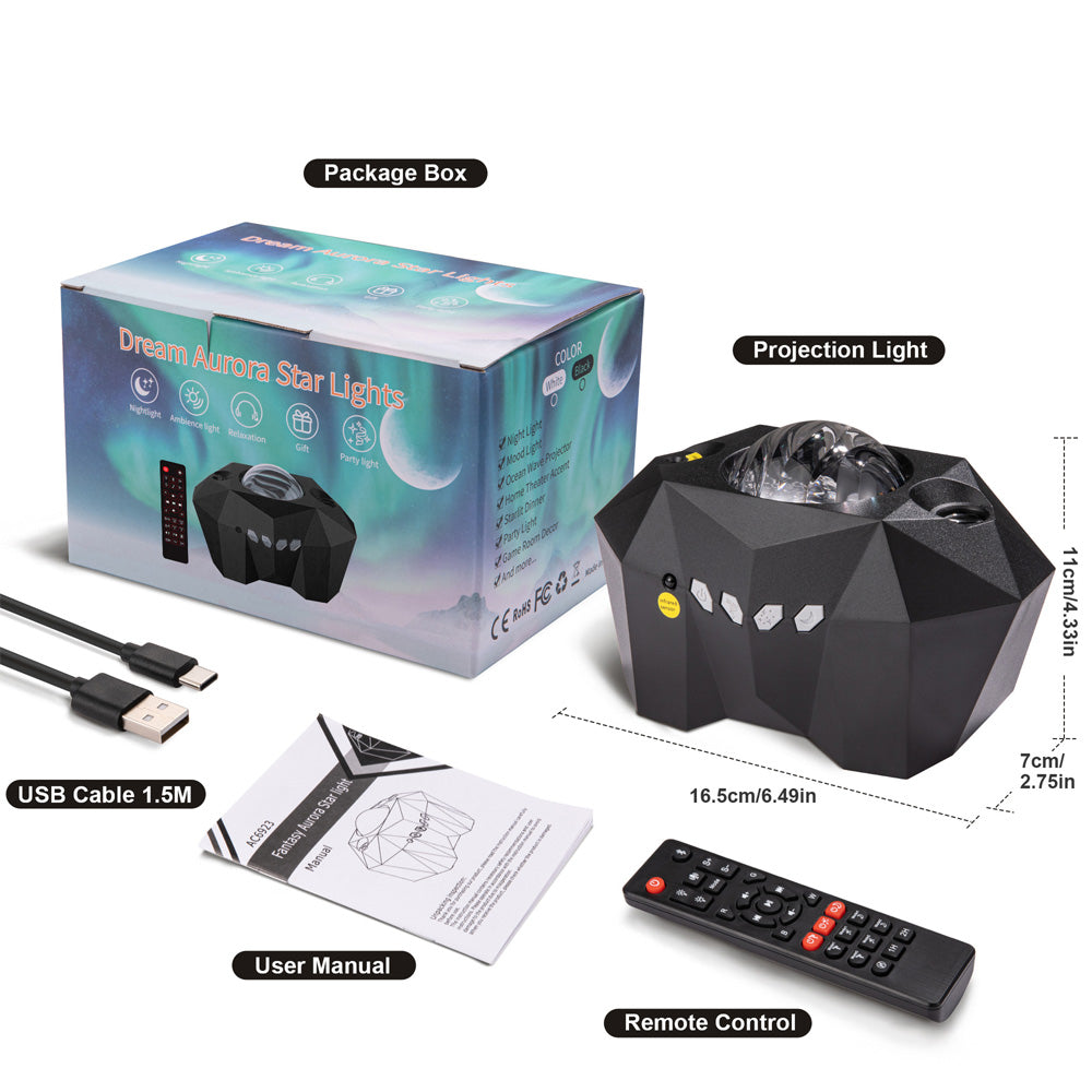 Magic Sky Galaxy Projector with Bluetooth Speaker, Northern Lights, Stars, and Moon Night Light for Kids Room Decor