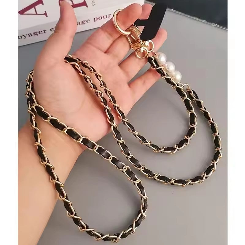 Womens Color Long Crossbody Phone Lanyard Pearl Pickup Chain Long Neck Shoulder Strap Universal Ant 5