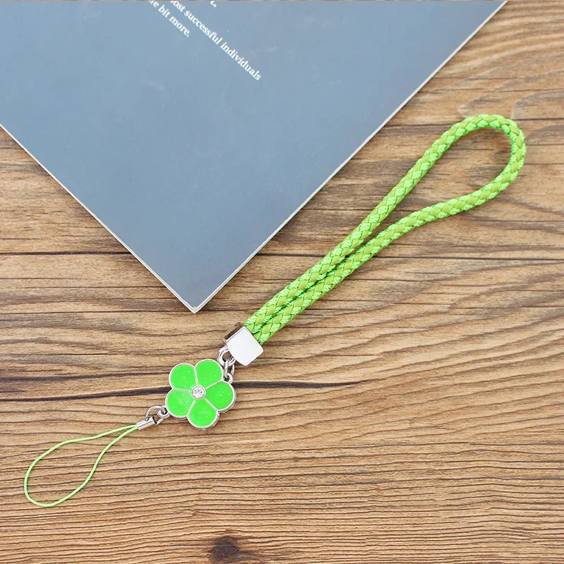 Colorful Small Flower Mobile Phone Lanyard Solid Color Phone Wrist Strap For USB ID Card Keychain U 8