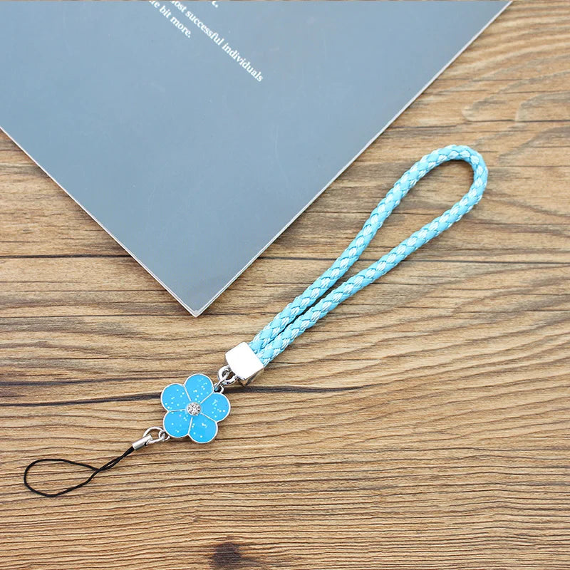 Colorful Small Flower Mobile Phone Lanyard Solid Color Phone Wrist Strap For USB ID Card Keychain U 9