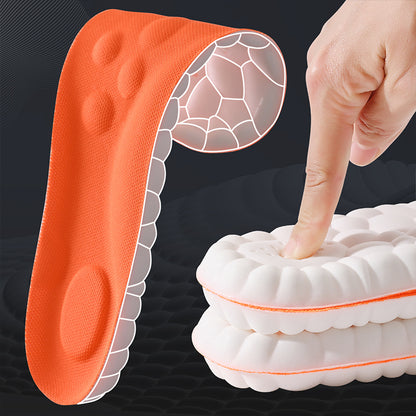 Latex Sport Insoles, Soft High Elasticity Shoe Pads, Orthotic Breathable Deodorant, Shock Absorption Cushion, Foot Care