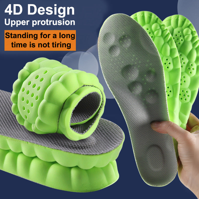 Latex Sport Insoles Soft High Elasticity Shoe Pads Orthotic Breathable Deodorant Shock Absorption C 6