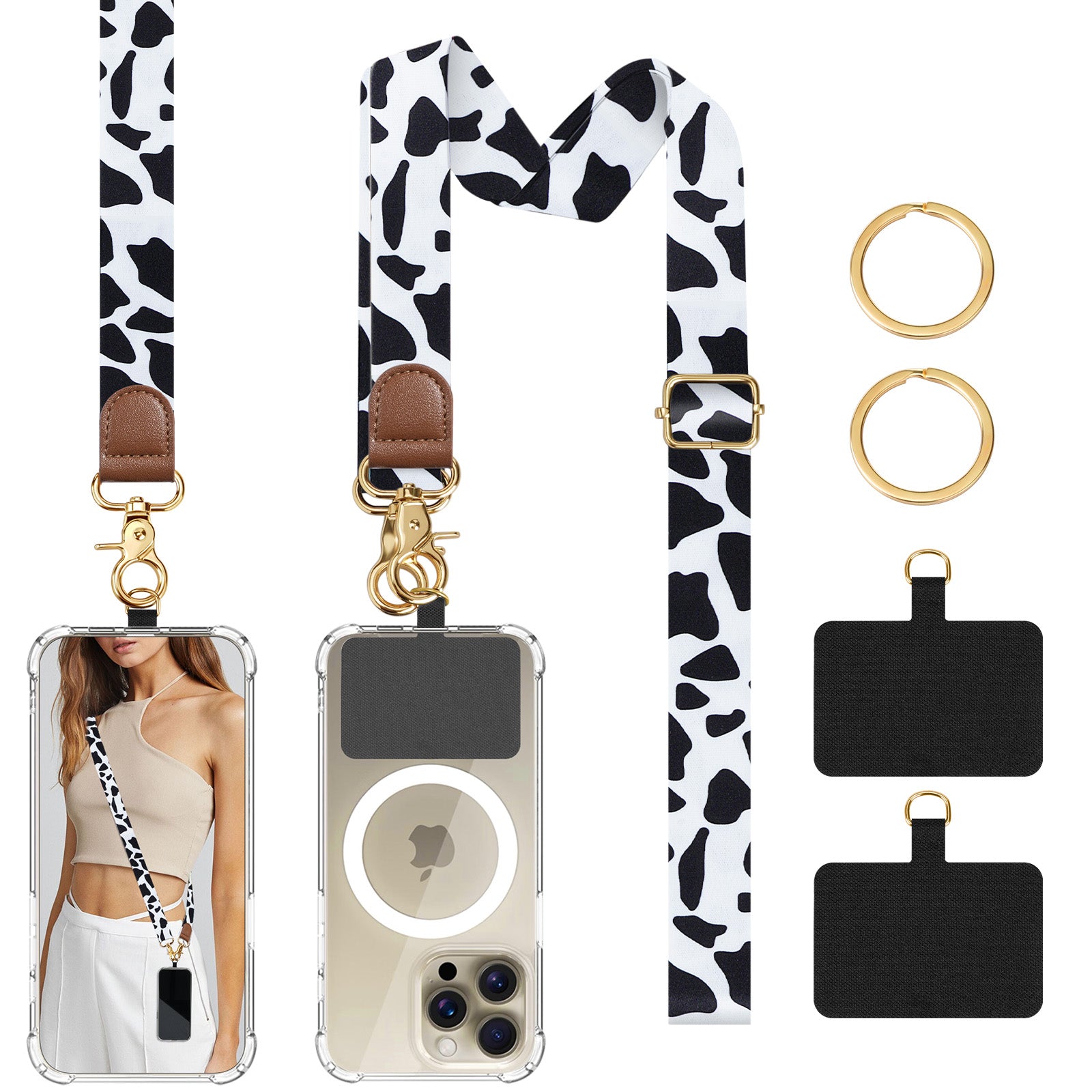 Universal Cell Phone Neck Lanyard, Phone Lanyard Crossbody Wrist Strap, Adjustable Anti-Theft Strap for All Smartphone
