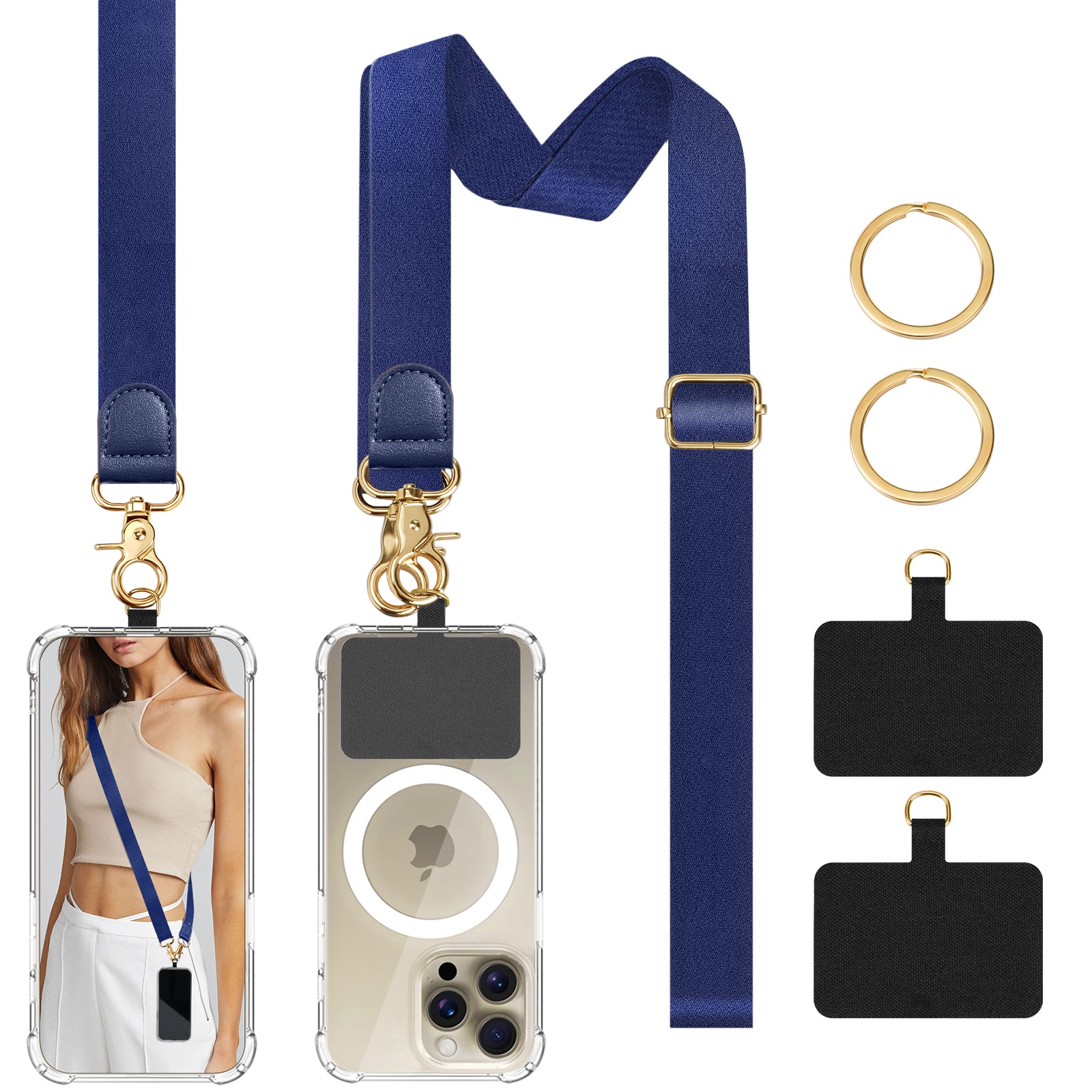 Universal Cell Phone Neck Lanyard, Phone Lanyard Crossbody Wrist Strap, Adjustable Anti-Theft Strap for All Smartphone