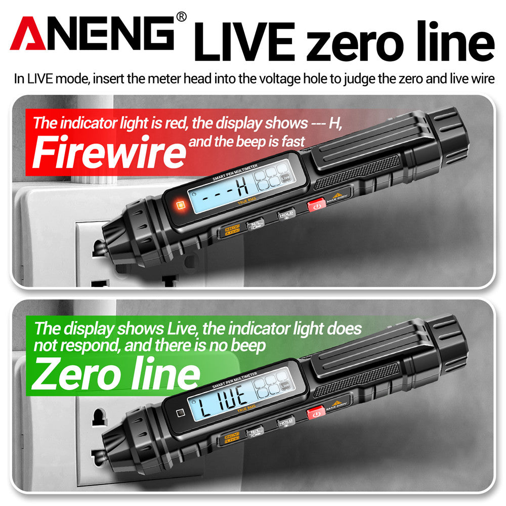 Professional ANENG Digital Multimeter Pen Counts AutoRanging Meter NonContact ACDC Voltage Ohm Diod 1
