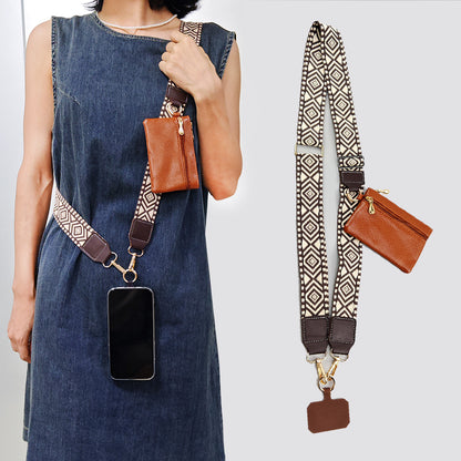 Crossbody Mobile Phone Lanyard Strap Adjustable, Anti Lost Phone Case Pendant, Zipper Wallet Card Coin Purse