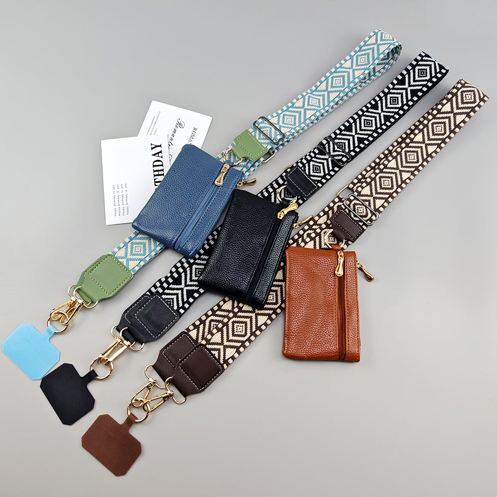 Crossbody Mobile Phone Lanyard Strap Adjustable, Anti Lost Phone Case Pendant, Zipper Wallet Card Coin Purse