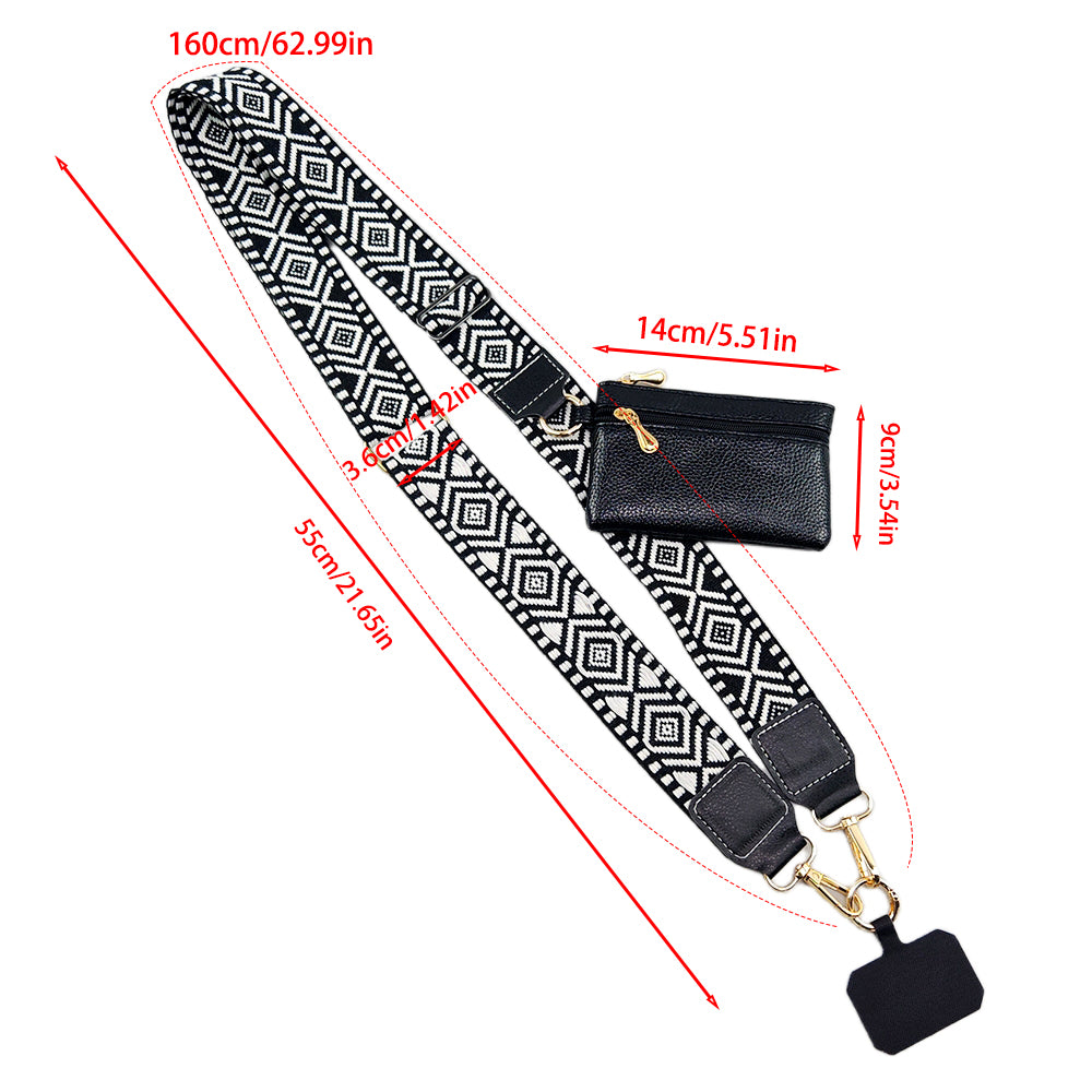 Crossbody Mobile Phone Lanyard Strap Adjustable, Anti Lost Phone Case Pendant, Zipper Wallet Card Coin Purse