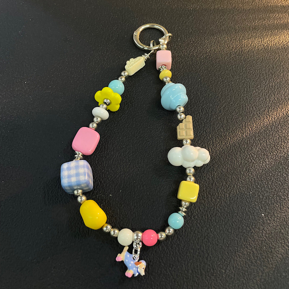 Colorful Summer Beaded Phone Chain, Sausage Dog Bag Pendant, Phone Case Hanging Rope for Girls