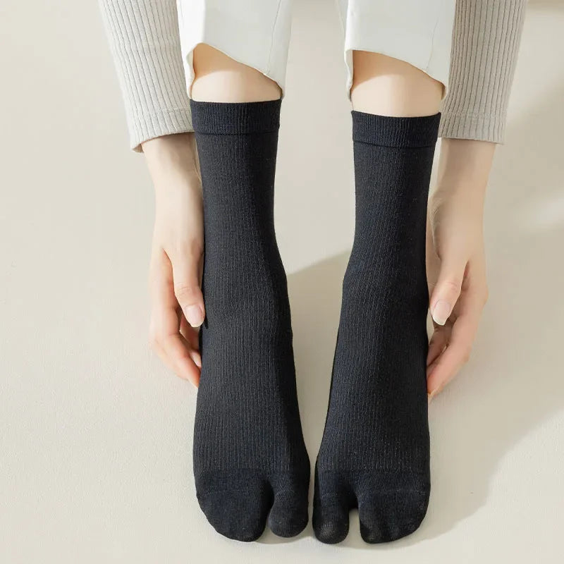 Fashion Japanese Style Tabi Toe Socks For Men Women Summer Fiber TwoFinger Socks Kimono  Flip Flop