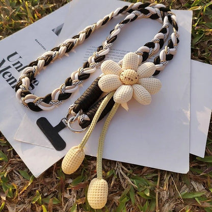 Women Mobile Phone Lanyard Crossbody Can Carry Long Flower Braided Rope Universal Versatile Conveni 7