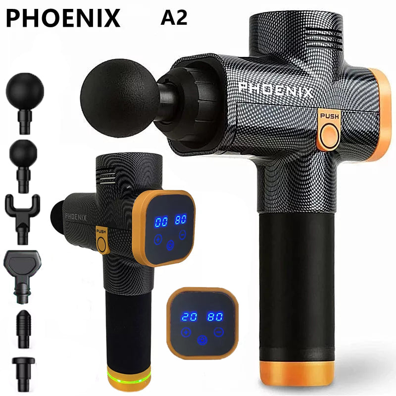 Phoenix A2 Massage Gun, Deep Tissue Percussion Massager for Muscle Relaxation, Portable Handheld Fascia Gun with Dynamic