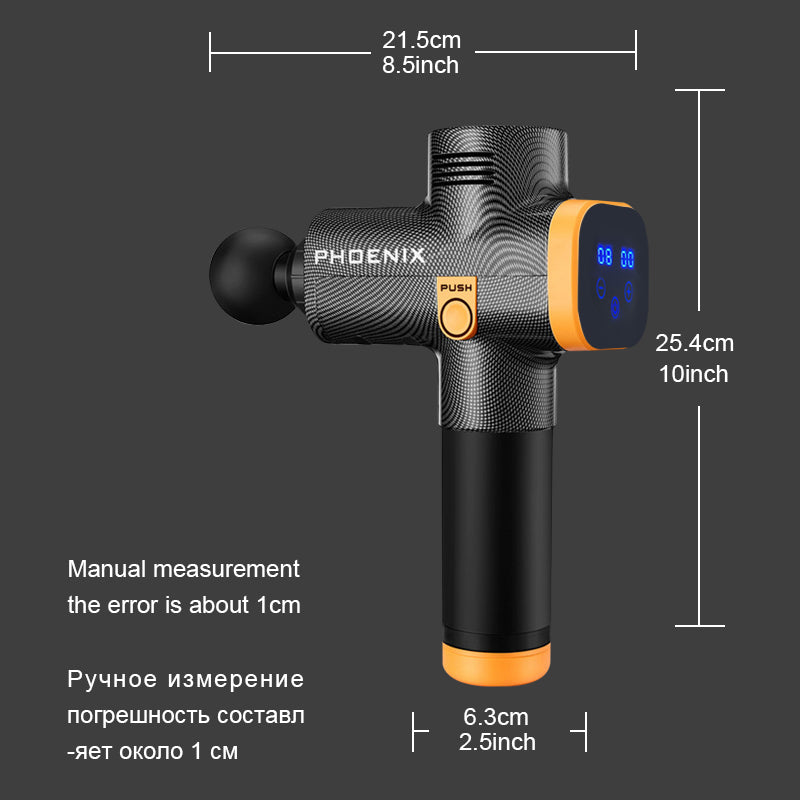 Phoenix A2 Massage Gun, Deep Tissue Percussion Massager for Muscle Relaxation, Portable Handheld Fascia Gun with Dynamic