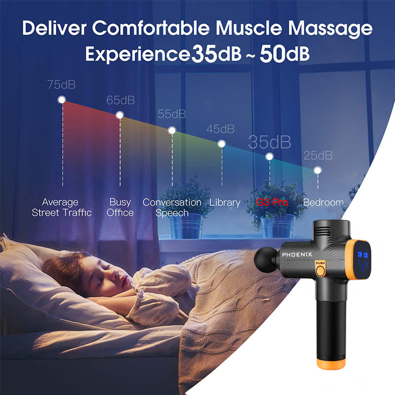 Phoenix A2 Massage Gun, Deep Tissue Percussion Massager for Muscle Relaxation, Portable Handheld Fascia Gun with Dynamic
