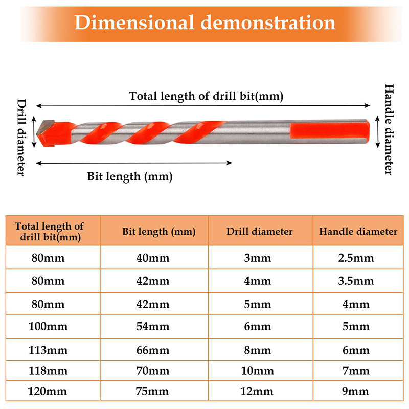 Professional 16PCS Tungsten Carbide Masonry Drill Bit Set Heavy Duty Drill Bits For Metal Steel Til 7