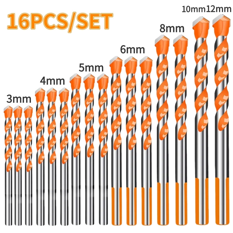 Professional Tungsten Carbide Masonry Drill Bit Set, Heavy Duty Drill Bits for Metal, Steel, Tile, Brick, Concrete