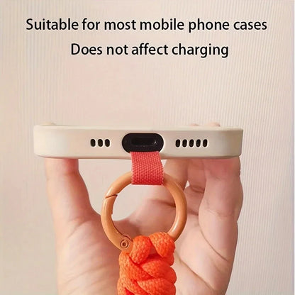 Adjustable Handwoven Universal Mobile Phone Wrist Strap, Outdoor Short Lanyard, Anti-Drop Rope for Any Phone Case