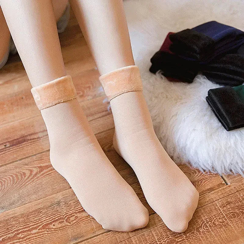 5Pair Womens Winter Thermal Socks Thicken Warm Cashmere Wool Blend Short Socks For Boots Snow Home